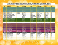 2025-2026 Liturgical Calendar (Year A) K-2026